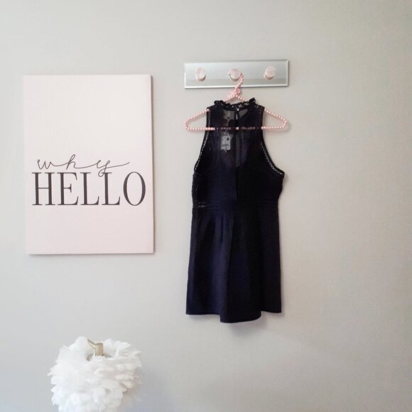 NWT Free People black mesh embroidered eyelet detail dress, S - Picture 11 of 15